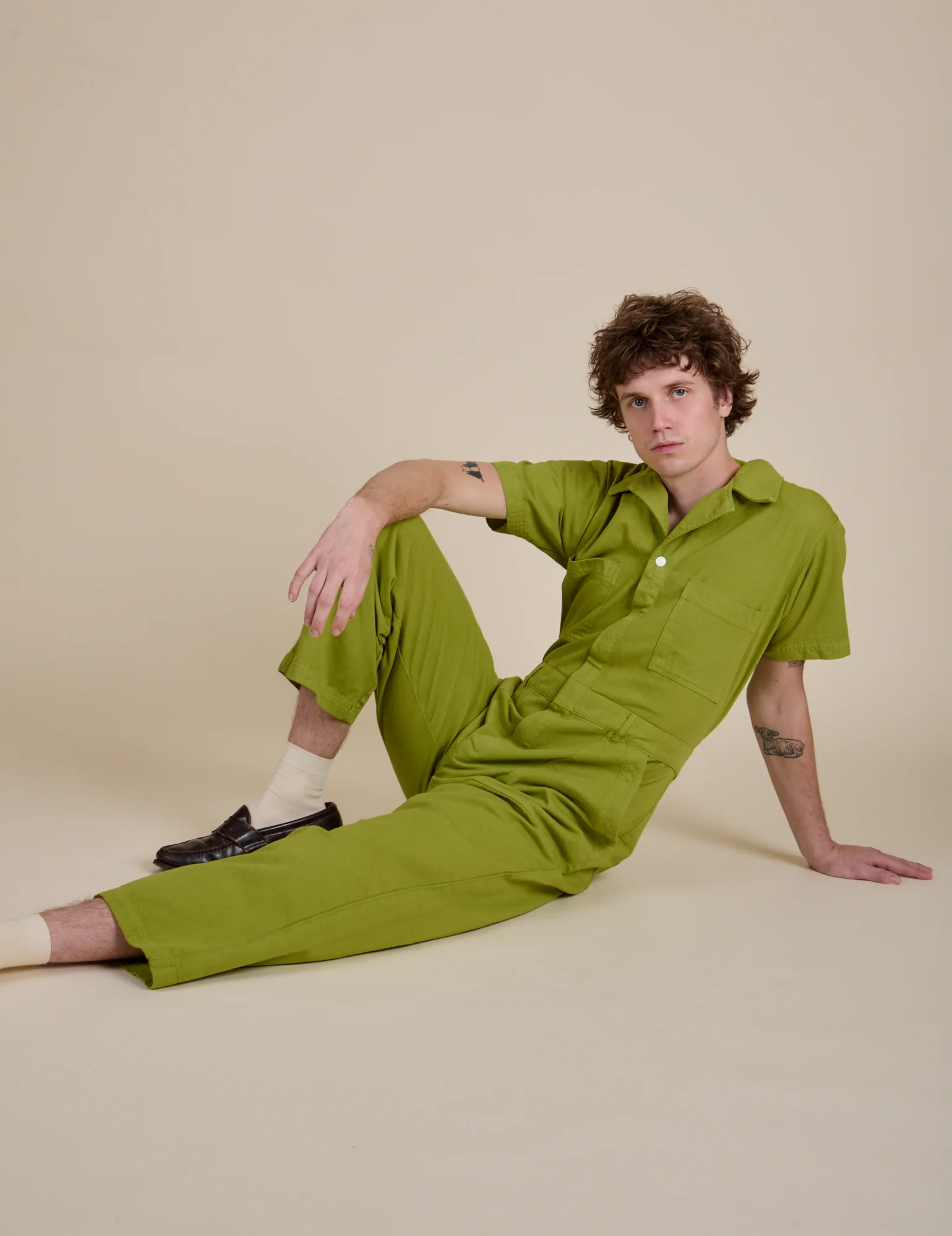 Short Sleeve Jumpsuit - Gross Green - Image 22