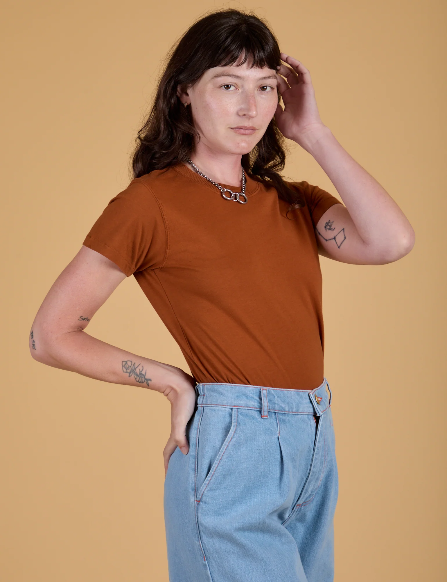 The Organic Vintage Tee - Burnt Terracotta - Image 6