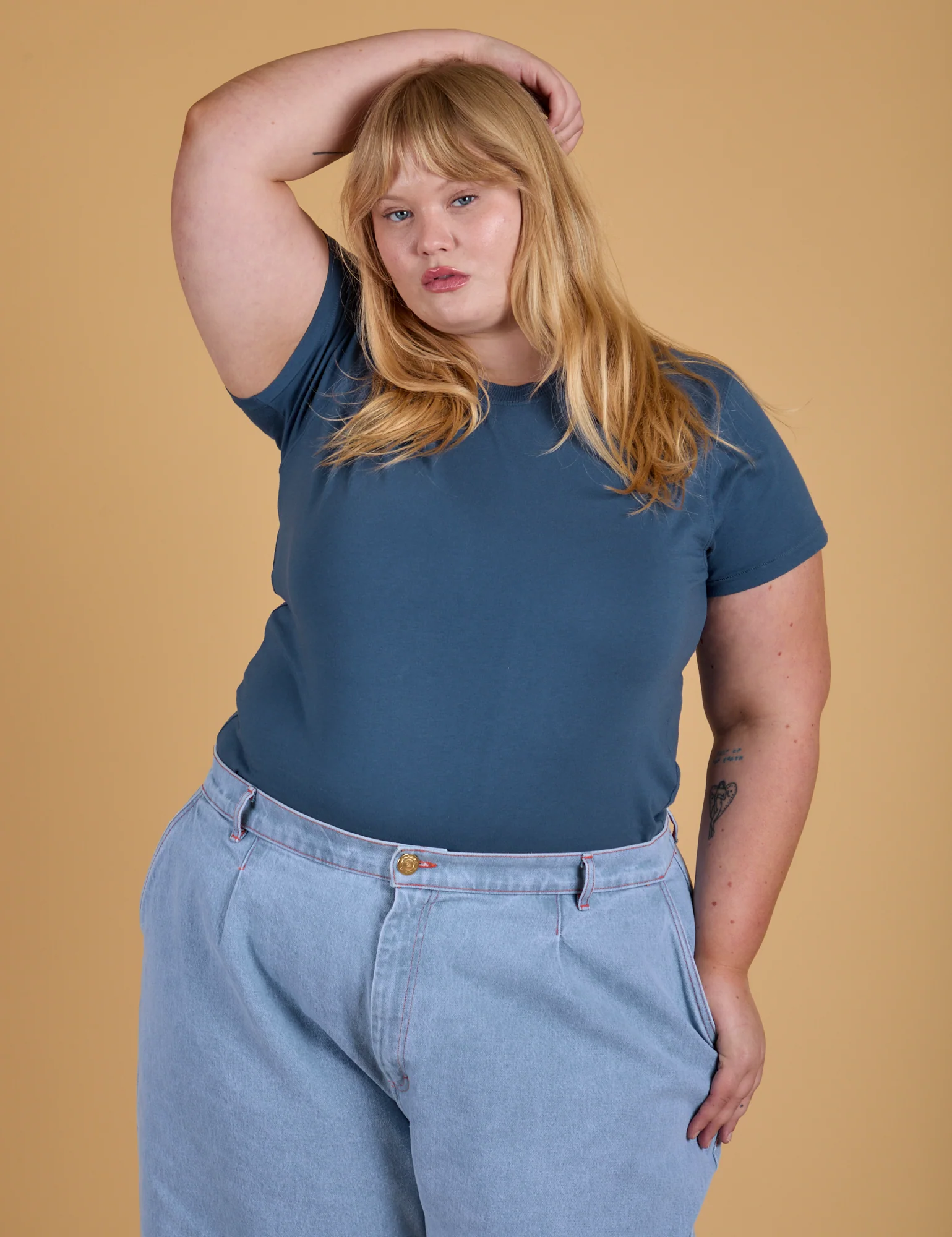 The Organic Vintage Tee - French Blue - Image 23